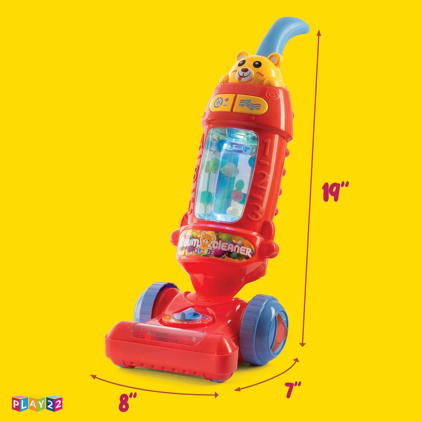 Play22 Kids Vacuum Cleaner Toy for Toddler with Lights & Sounds Effects & Ball-Popping Action - Pretend Play Toy Vacuum Cleaner for Toddler Best Gift for Boys and Girls, No Suction!