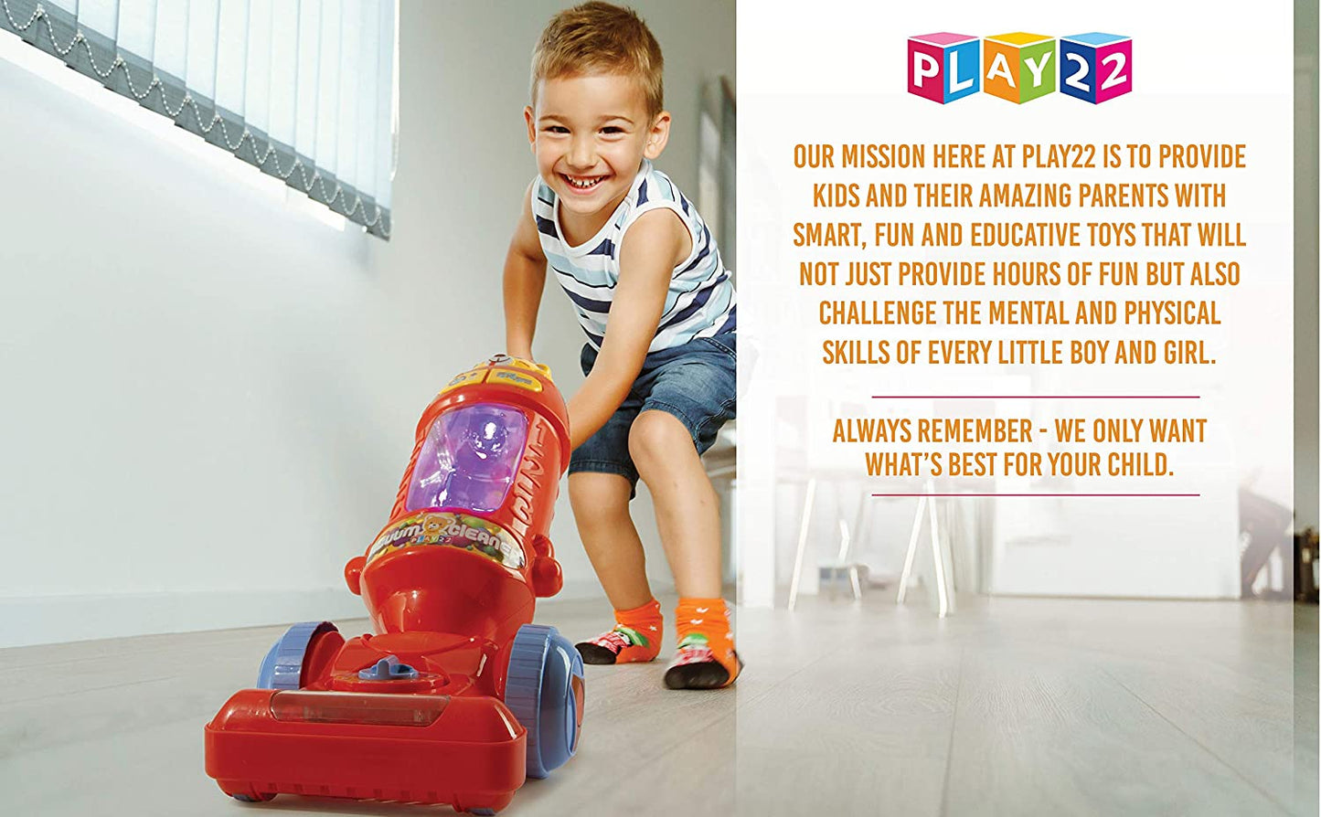 Play22 Kids Vacuum Cleaner Toy for Toddler with Lights & Sounds Effects & Ball-Popping Action - Pretend Play Toy Vacuum Cleaner for Toddler Best Gift for Boys and Girls, No Suction!