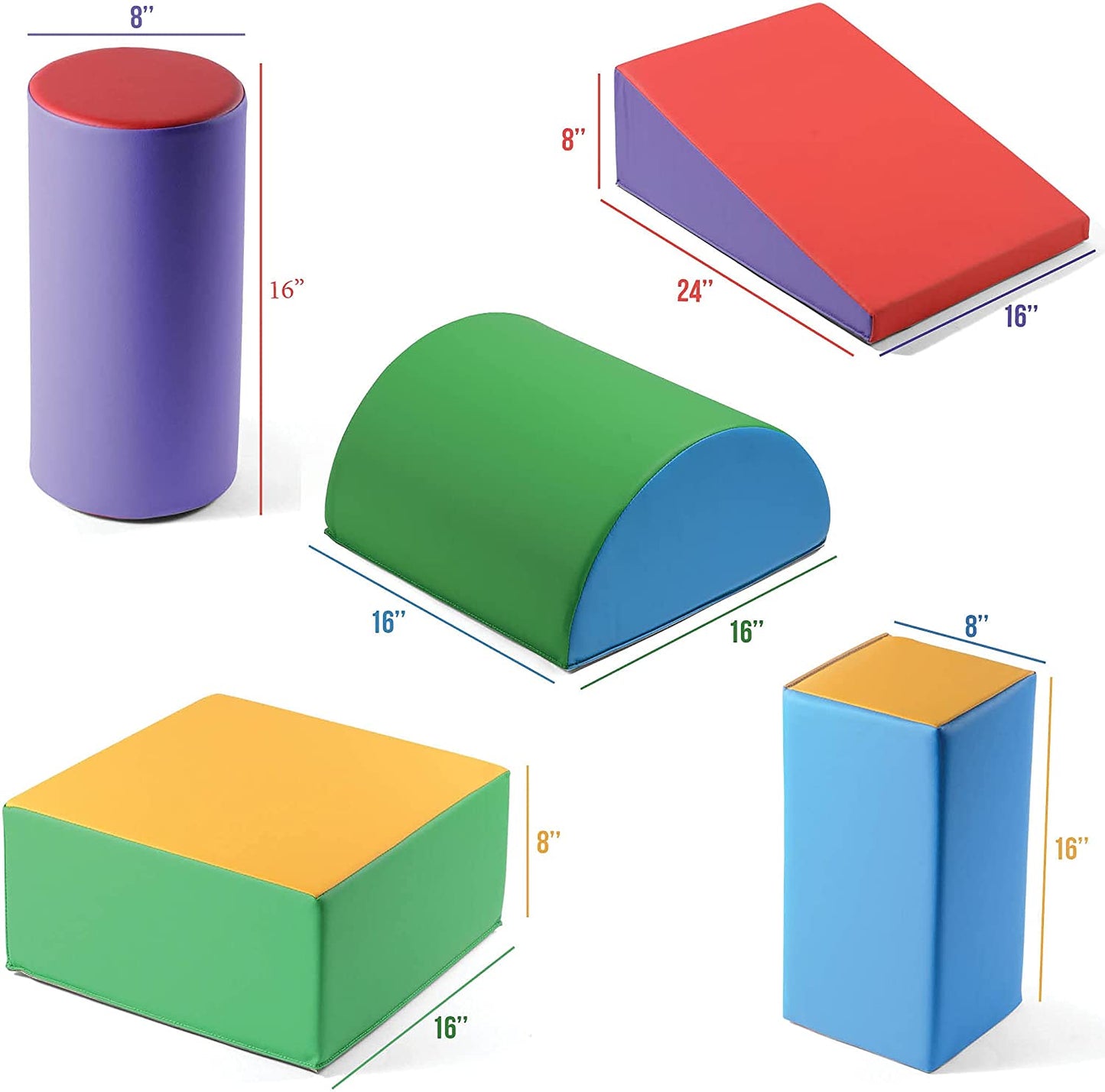 Play22 Climb & Crawl Activity Play Set - Climbing Foam Shape Toy for Toddlers 5 Piece Soft Zone Climbing Blocks, Safe Indoor Crawling Gym Equipment for Infant, Baby Waterproof & Easy to Clean