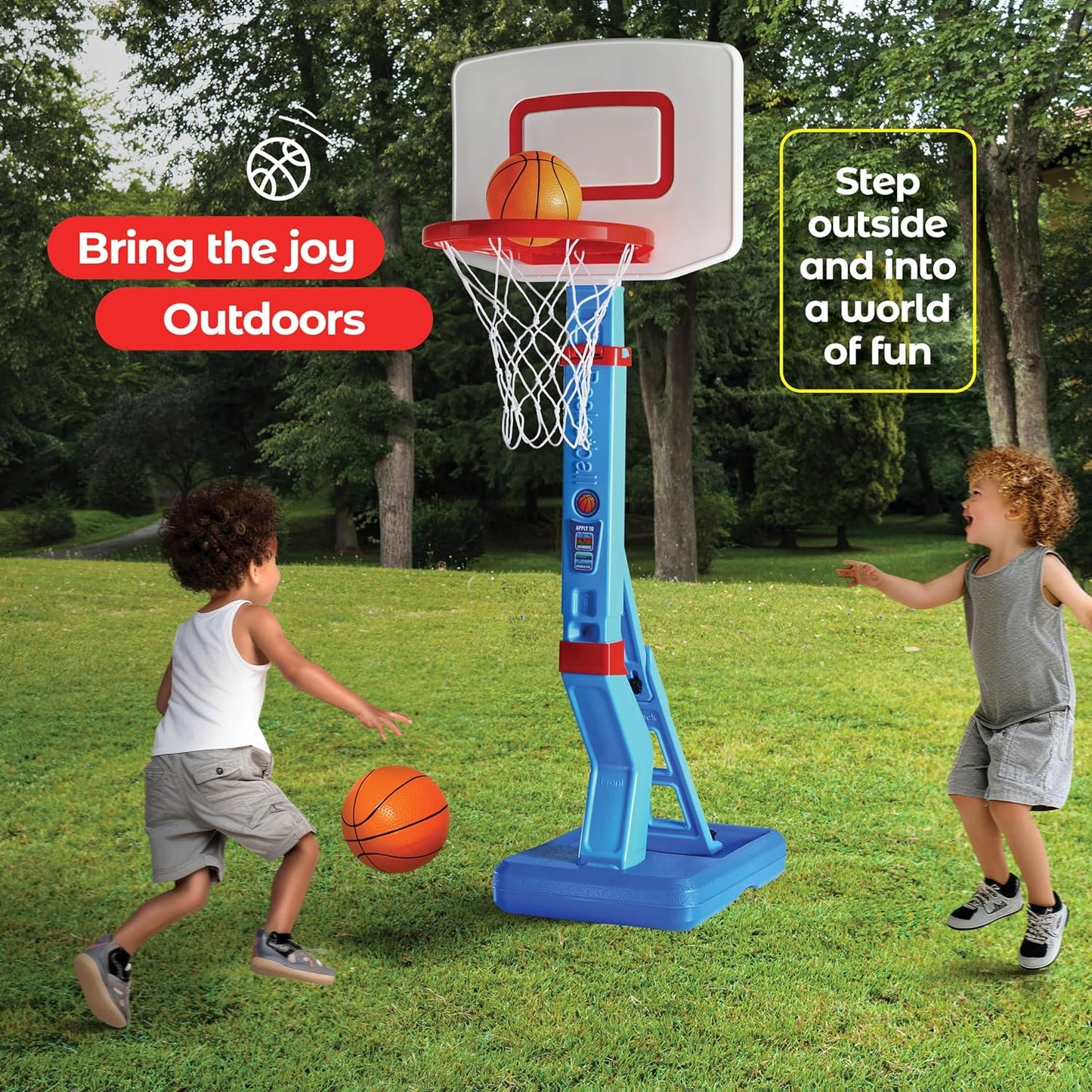 Toddler Basketball Hoop Indoor for Kids 1-3 - Height Adjustable Baby Basketball Hoop Set, 4 Balls & Pump - Play22Usa