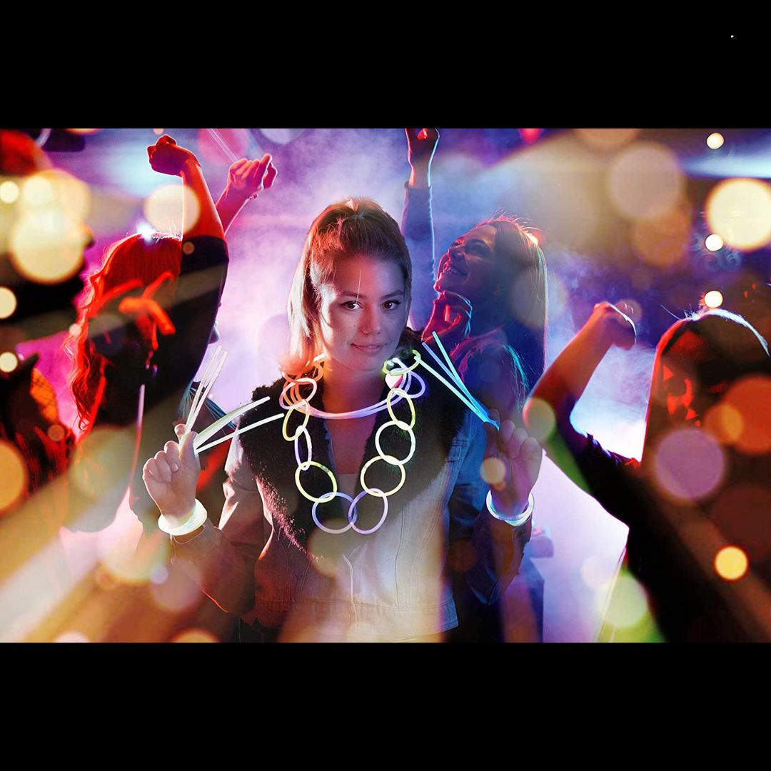 100 Pack 8" Ultra Bright Flexible Glow Sticks Bulk Party Pack in Mixed Colors for Adults and Kids - Play22usa