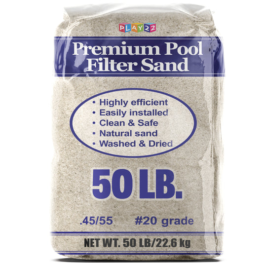 Play22 Pool Filter Sand - Pool Sand, 50 Pound Bag Silica Sand for Pool Filter, Non Staining, Non Corroding for Above Ground and Inground Swimming Pool Care