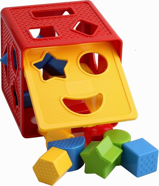 Baby Blocks Shape Sorter Toy - Childrens Blocks Includes 18 Shapes - Color Recognition Shape Toys With Colorful Sorter Cube Box - My First Baby Toys - Toys Gift For Boys & Girls - Original - By Play22 ™