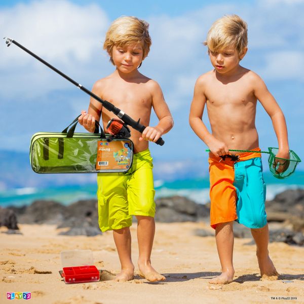 Play22 Fishing Pole For Kids - 40 Set Kids Fishing Rod Combos - Kids Fishing Poles Includes Fishing Tackle, Fishing Gear, Fishing Lures, Net, Carry On Bag, Fully Fishing Equipment - For Boys And Girls