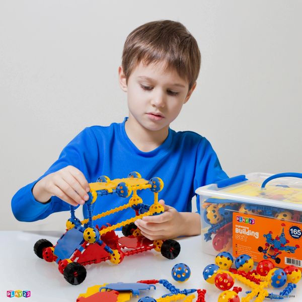 Building Toys For Kids 165 Set - STEM Educational Construction Toys - Building Blocks For Kids 3+ Best Toy Blocks Gift For Boys and Girls - Great Educational Toys Building Sets - Original - By Play22