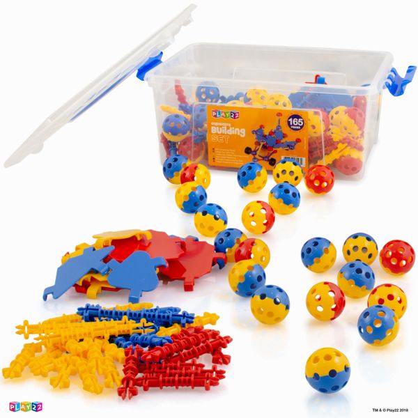 Building Toys For Kids 165 Set - STEM Educational Construction Toys - Building Blocks For Kids 3+ Best Toy Blocks Gift For Boys and Girls - Great Educational Toys Building Sets - Original - By Play22