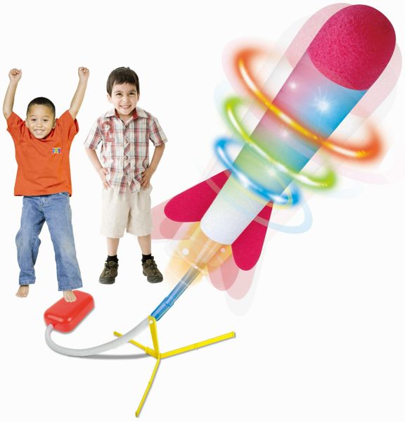 Play22 Toy Rocket Launcher LED - Jump Rocket Set Includes 6 Rockets - Play Rocket Soars Up to 100 Feet + - Missile Launcher Best Gift for Boys and Girls - Air Rocket Great for Outdoor Play – Original By Play22USA