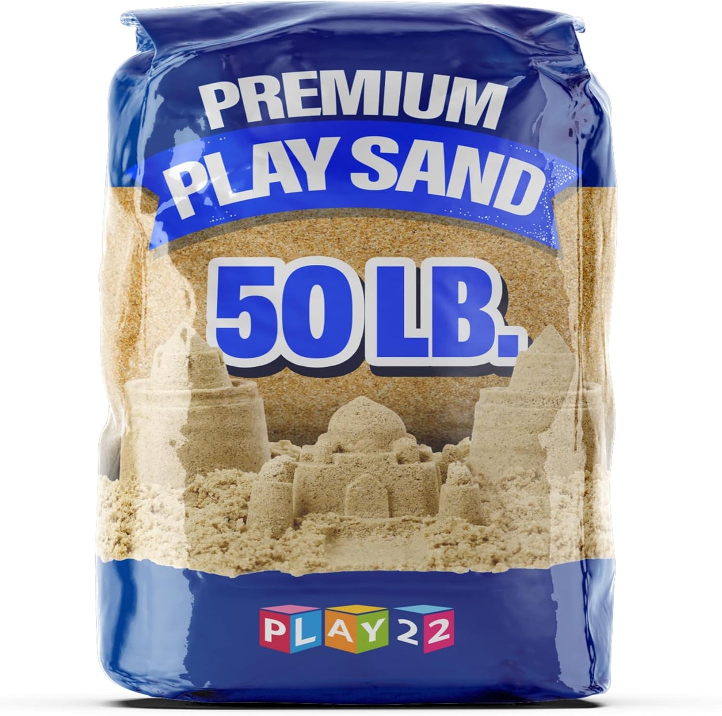 Play Sand for Sandbox 50lb - Premium Play Sand Bag of Soft, Clean Sand for Kids Sandbox, Backyard & Playground Fun, Non-Toxic, Also Used to Weigh Down Outdoor Furniture Or Decorations