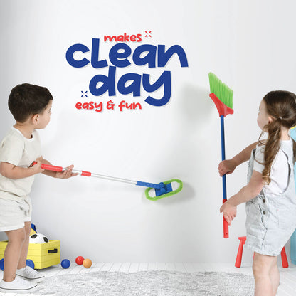 Kids Cleaning Set 4 Piece - Toy Cleaning Set Includes Broom, Mop, Brush, Dust Pan, - Toy Kitchen Toddler Cleaning Set Is A Great Toy Gift For Boys & Girls - Original - By Play22™ ©