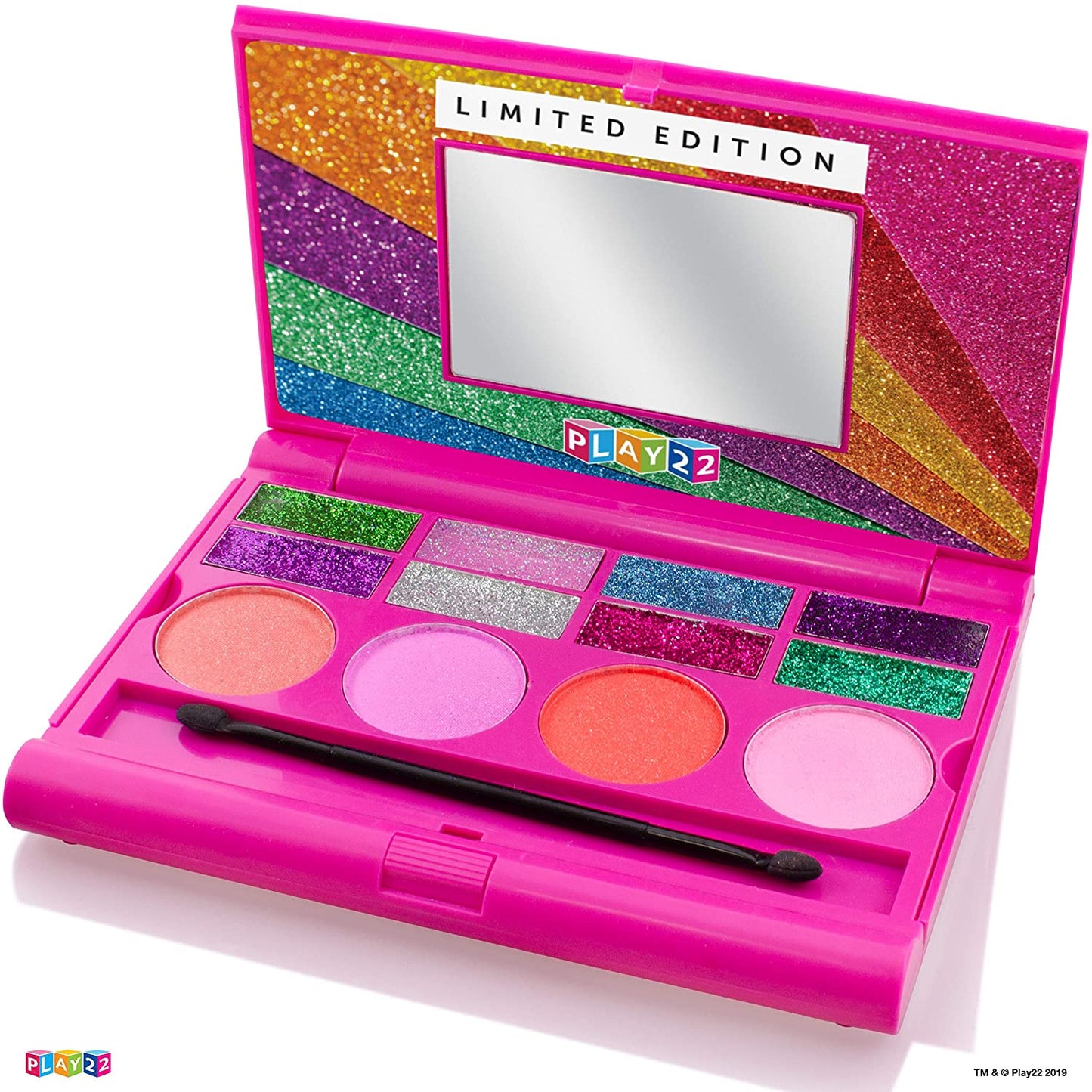 Kids Makeup Palette For Girl, Real Washable Kids Makeup, My First Princess Make Up Set Include 4 Blushes 8 Eyeshadows 6 Lip Glosses 8 Glitter Glaze, Mirror, Brushes, Eyeshadow Wand Best Gift