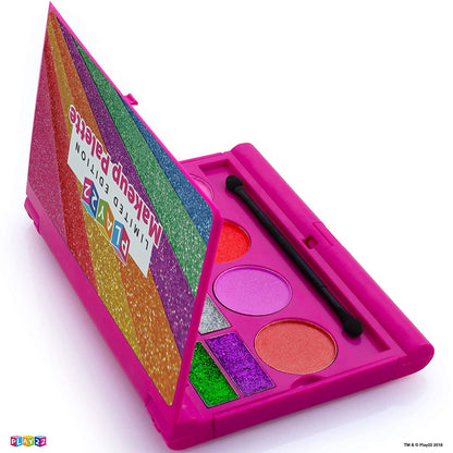 Kids Makeup Palette For Girl, Real Washable Kids Makeup, My First Princess Make Up Set Include 4 Blushes 8 Eyeshadows 6 Lip Glosses 8 Glitter Glaze, Mirror, Brushes, Eyeshadow Wand Best Gift