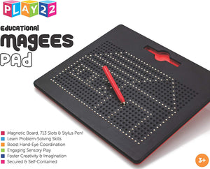 Magnetic Drawing Board - STEM Educational Magees Pad Learning Kids Drawing Board - Writing Board For Kids Erasable - Magnetic Doodle Board - Magnatab Includes A Pen - Best Gift For Boys And Girls - Original By Play22USA