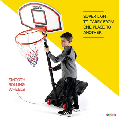 Portable Basketball Hoop for Kids – Height Adjustable 5.9 ft-6.9 ft Portable Basketball Stand Weather Resistant Hoop - Sports Backboard System Stand with Wheels Indoor Outdoor Play - Play22USA