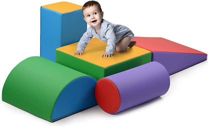 Play22 Climb & Crawl Activity Play Set - Climbing Foam Shape Toy for Toddlers 5 Piece Soft Zone Climbing Blocks, Safe Indoor Crawling Gym Equipment for Infant, Baby Waterproof & Easy to Clean