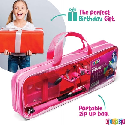 carry on fishing lures Kids Fishing Pole Pink - 40 Pc Kids Fishing Rod and Reel Combos