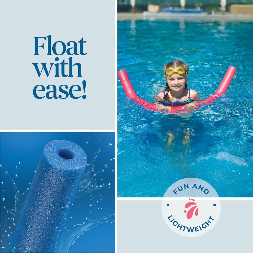 Play22 Pool Noodles Foam - Soft Large Rainbow Foam Noodle Tube, 6 Colors Bulk Swim Noodles, Multi-Purpose, Pool Toy, Floating Training Device, Exercise Aid, Craft Projects Visit the Play22 Store