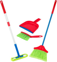 Load image into Gallery viewer, Kids Cleaning Set 4 Piece - Toy Cleaning Set Includes Broom, Mop, Brush, Dust Pan, - Toy Kitchen Toddler Cleaning Set Is A Great Toy Gift For Boys &amp; Girls - Original - By Play22™ ©
