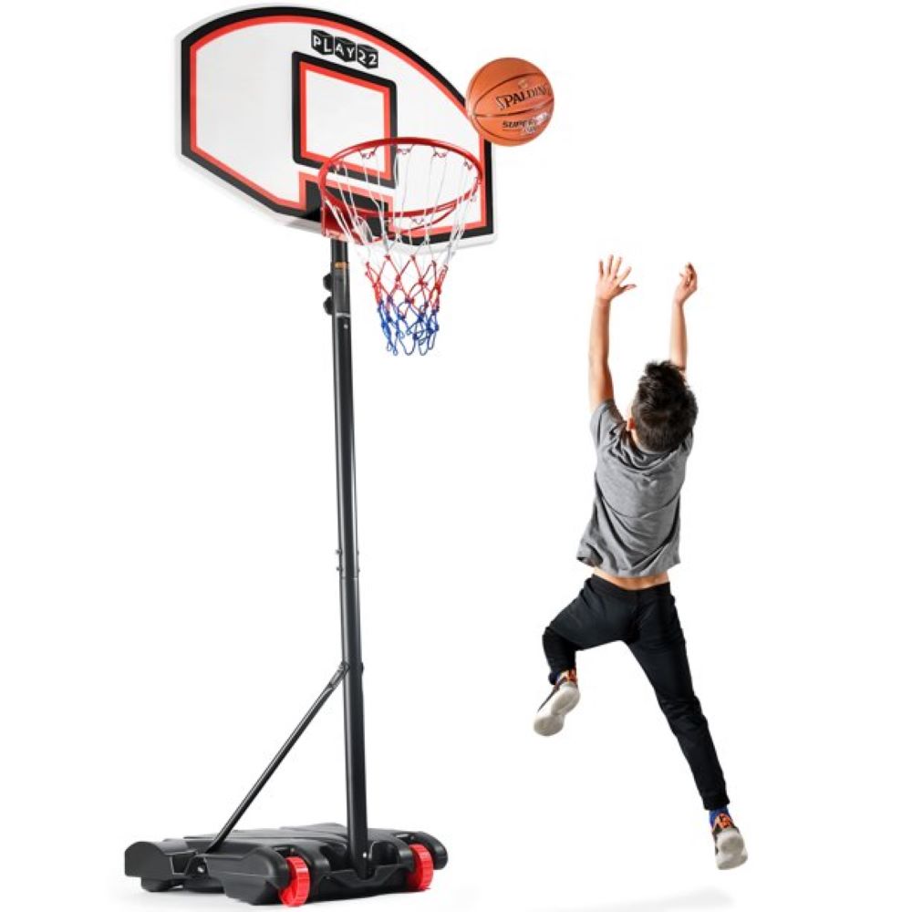 Portable Basketball Hoop for Kids – Height Adjustable 5.9 ft-6.9 ft Portable Basketball Stand Weather Resistant Hoop - Sports Backboard System Stand with Wheels Indoor Outdoor Play - Play22USA