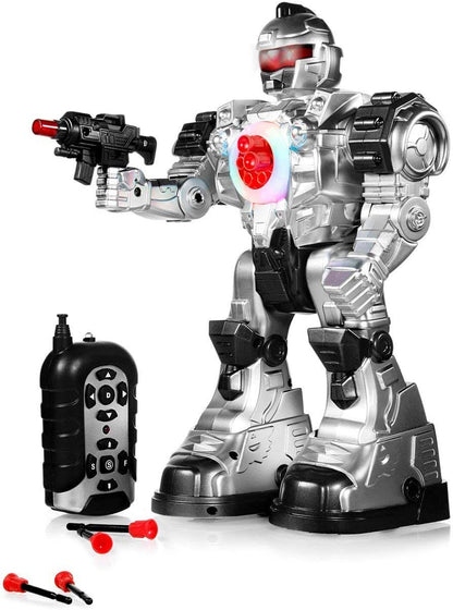 Remote Control Robot Toy - Robots For Kids Superb Fun Toy - Toy Robot Shoots Missiles Walks Talks & Dances With Flashing Lights 10 Functions - Best RC Robot Gift For Boys And Girls - Original - By Play22 ™