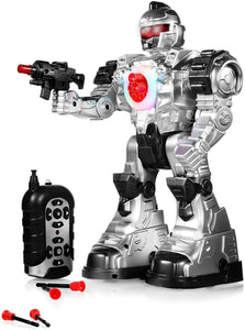 Remote Control Robot Toy - Robots For Kids Superb Fun Toy - Toy Robot Shoots Missiles Walks Talks & Dances With Flashing Lights 10 Functions - Best RC Robot Gift For Boys And Girls - Original - By Play22 ™