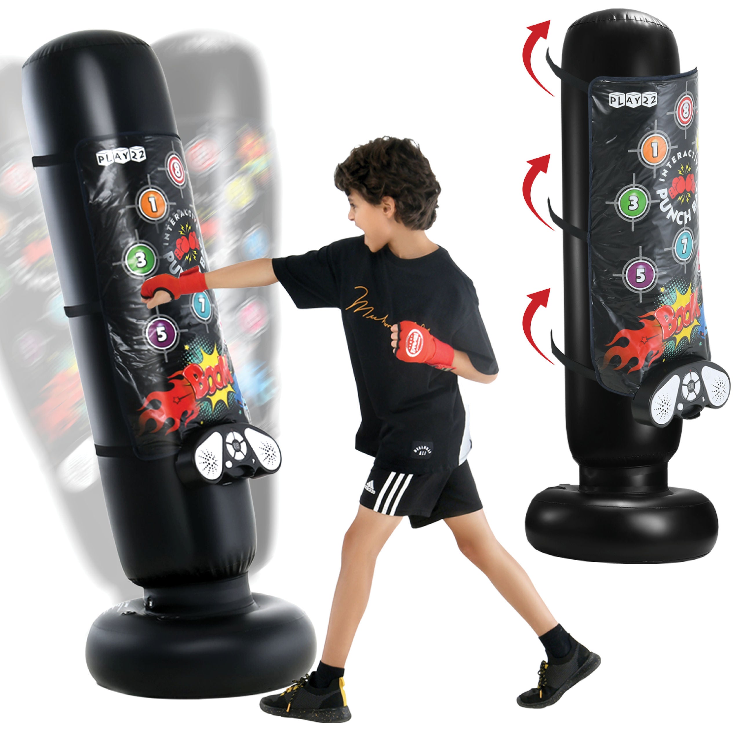 Play22 Boxing Bag Interactive Punching Bag for Kids with Electronic play22usa