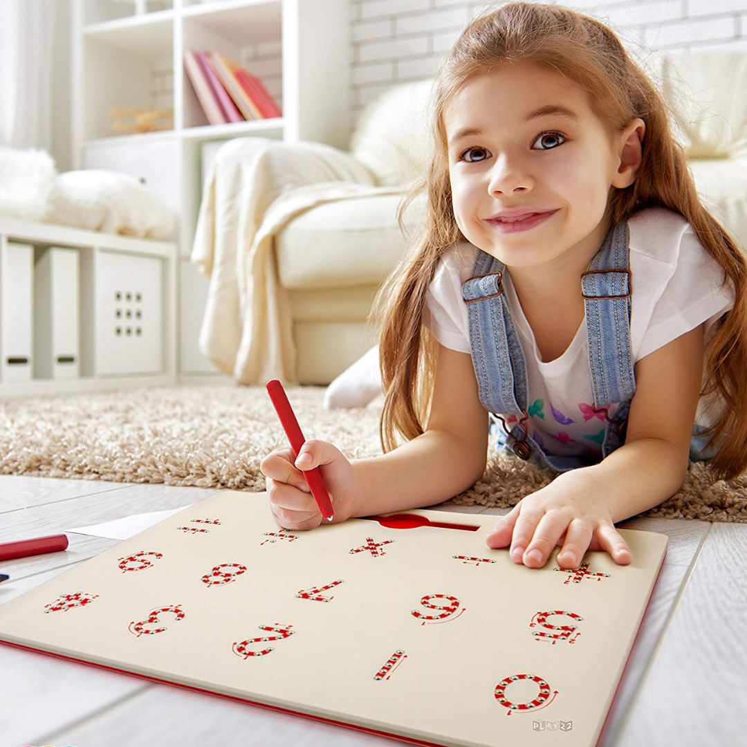 Magnetic Drawing Board - STEM Educational Learning 123 Numbers Kids Drawing Board - Writing Board for Kids Erasable - Magnetic Doodle Board - Includes A Pen - Best Gift for Boys and Girls