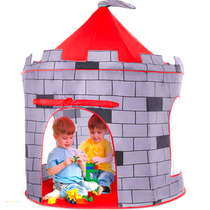 Kids Play Tent Knight Princess Castle - Portable Kids Play Tent - Kids Pop Up Tent Foldable Into A Carrying Bag - Indoor And Outdoor Use - Children Playhouse Best Gift For Boys and Girls - Original - By Play22