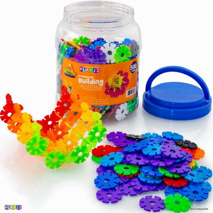 Building Flakes 500 Set - Building Toys For Kids STEM Educational Construction Fun Toys - Building Blocks For Kids 3+ - Best Toy Blocks Gift For Boys and Girls - Great Educational Toys Building Sets - Original - By Play22