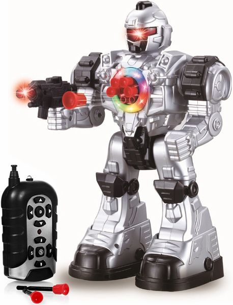 Remote Control Robot Toy - Robots For Kids Superb Fun Toy - Toy Robot Shoots Missiles Walks Talks & Dances With Flashing Lights 10 Functions - Best RC Robot Gift For Boys And Girls - Original - By Play22 ™