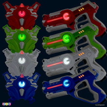 Load image into Gallery viewer, Laser tag sets with gun and vest - kids Infrared Laser Tag Guns and Vests - Laser Battle Mega Pack Set of 4

