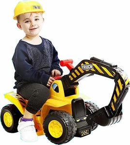 Toy Tractors For Kids Ride-on Excavator - Music Sounds Digger Scooter Tractor Toys Bulldozer Includes Helmet With Rocks - Ride On Tractor Pretend Play - Toddler Tractor Construction Truck - Original - By Play22™