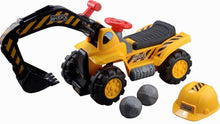 Load image into Gallery viewer, Toy Tractors For Kids Ride-on Excavator - Music Sounds Digger Scooter Tractor Toys Bulldozer Includes Helmet With Rocks - Ride On Tractor Pretend Play - Toddler Tractor Construction Truck - Original - By Play22™
