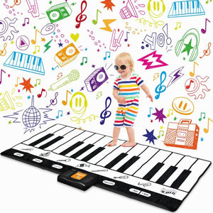Keyboard Playmat 71" - 24 Keys Piano Play Mat - Piano Mat has Record, Playback, Demo, Play, Adjustable Vol. - Best Keyboard Piano Gift for Boys & Girls - Original - By Play22™