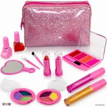 Load image into Gallery viewer, Kids Makeup Kit For Girl - 13 Piece Washable Kids Makeup Set – My First Princess Make Up Kit Includes Blush, Lip Gloss, Eyeshadows, Lipsticks, Brushes, Mirror Cosmetic Bag Best Gift For Girls Original By Play22USA
