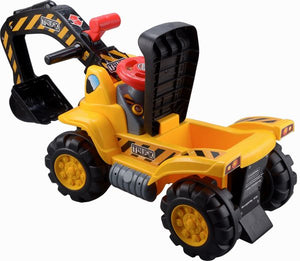 Toy Tractors For Kids Ride-on Excavator - Music Sounds Digger Scooter Tractor Toys Bulldozer Includes Helmet With Rocks - Ride On Tractor Pretend Play - Toddler Tractor Construction Truck - Original - By Play22™