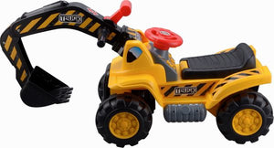 Toy Tractors For Kids Ride-on Excavator - Music Sounds Digger Scooter Tractor Toys Bulldozer Includes Helmet With Rocks - Ride On Tractor Pretend Play - Toddler Tractor Construction Truck - Original - By Play22™
