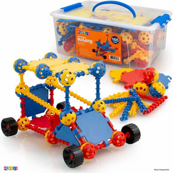 Building Toys For Kids 165 Set - STEM Educational Construction Toys - Building Blocks For Kids 3+ Best Toy Blocks Gift For Boys and Girls - Great Educational Toys Building Sets - Original - By Play22