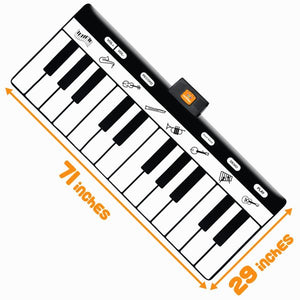 Keyboard Playmat 71" - 24 Keys Piano Play Mat - Piano Mat has Record, Playback, Demo, Play, Adjustable Vol. - Best Keyboard Piano Gift for Boys & Girls - Original - By Play22™