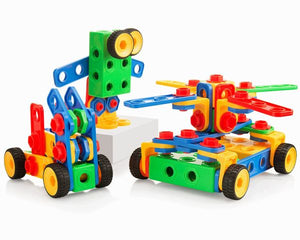 Play22 STEM Toys 104Pc Building Blocks for Toddlers - Building Construction Toys for Boys and Girls Ages 3 4 5 6 7 8 9 10 - Educational Toys Set with Nice Storage Box - Original