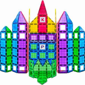 Playmags 100-Piece Magnetic Tiles Building Blocks Set, 3D Magnet Tiles for  Kids Boys Girls, Educational STEM Toys for Toddlers…
