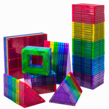 Load image into Gallery viewer, MAGEES™ Magnetic Tiles for Kids - 100 Set Building Blocks - Magnet Toys Building Strongest Magnets - Includes Bonus 13 Piece Insert Alphabet Cards - STEM 3D Magnet Tiles - Original by Play22™
