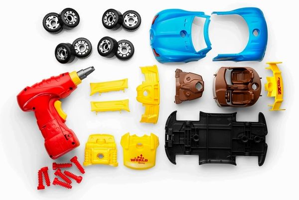 Take Apart Racing Car Toys - Build Your Own Toy Car with 30 Piece Constructions Set - Toy Car Comes With Engine Sounds & Lights & Drill With Toy Tools For Kids - Newest Version - Original - By Play22 ™