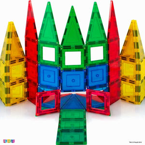 MAGEES Magnetic Building Blocks 35 Set - Magnet Toys Building, Strongest Magnets - Magnetic Tiles Includes Bonus 5 Piece Insert Number Cards - STEM 3D Magnet Tiles - Original Magees - By Play22