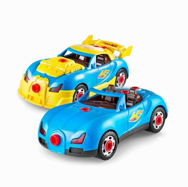 Take Apart Racing Car Toys - Build Your Own Toy Car with 30 Piece Constructions Set - Toy Car Comes With Engine Sounds & Lights & Drill With Toy Tools For Kids - Newest Version - Original - By Play22 ™