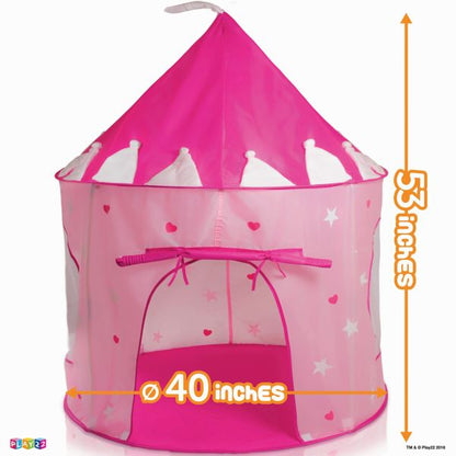 Play Tent Princess Castle Pink - Kids Tent Features Glow In The Dark Stars - Portable Kids Play Tent - Kids Pop Up Tent Foldable Into A Carrying Bag - Indoor And Outdoor Use - Original - By Play22