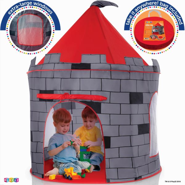 Kids Play Tent Knight Princess Castle - Portable Kids Play Tent - Kids Pop Up Tent Foldable Into A Carrying Bag - Indoor And Outdoor Use - Children Playhouse Best Gift For Boys and Girls - Original - By Play22