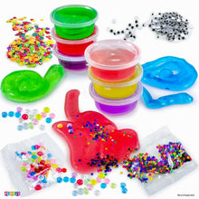 Load image into Gallery viewer, Play22 DIY Slime Kit for Kids - 18 Color Crystal Slime Making Kit, Includes Colorful Foam Balls, Fruit Face, Eyes, Stars, Glitter, Beads, Molds, Straws, Glow in Dark Powder and Much More – Original By Play22USA
